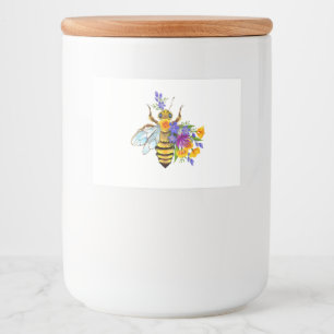 Flower bee with wild plants food label