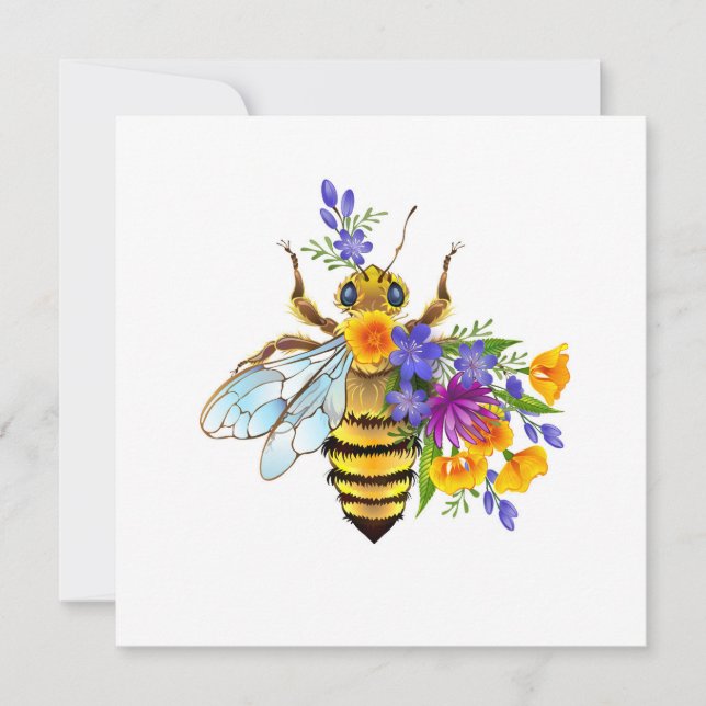Flower bee with wild plants holiday card (Front)