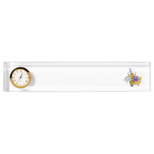 Flower bee with wild plants nameplate
