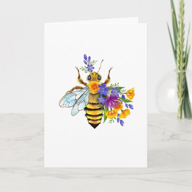 Flower bee with wild plants note card (Front)