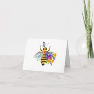Flower bee with wild plants note card