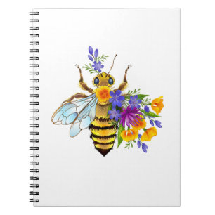 Flower bee with wild plants notebook