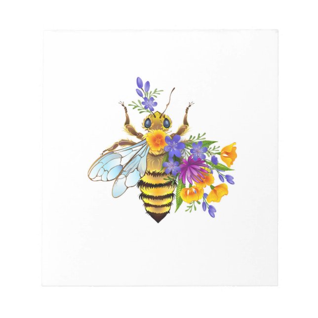 Flower bee with wild plants notepad (Front)