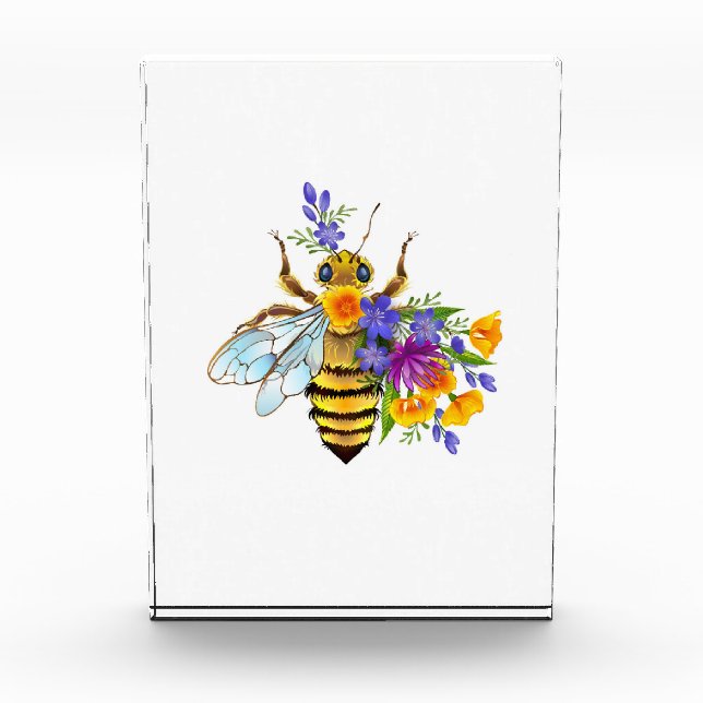 Flower bee with wild plants photo block (Front)