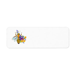 Flower bee with wild plants return address label