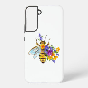 Flower bee with wild plants samsung galaxy case