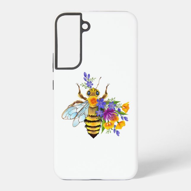 Flower bee with wild plants samsung galaxy s22+ case (Back)