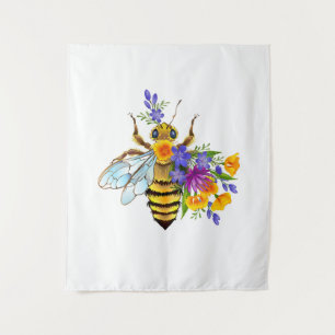 Flower bee with wild plants tapestry