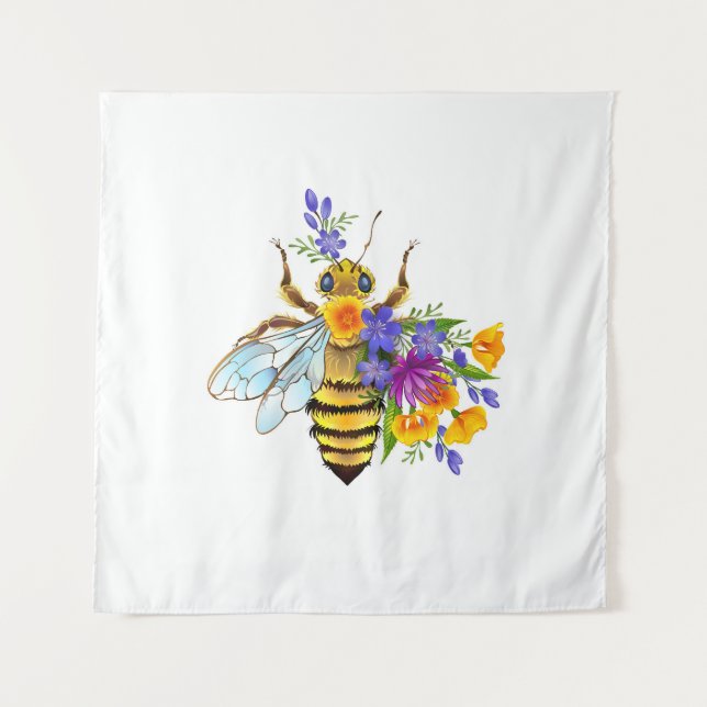 Flower bee with wild plants tapestry (Front)
