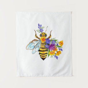 Flower bee with wild plants tapestry