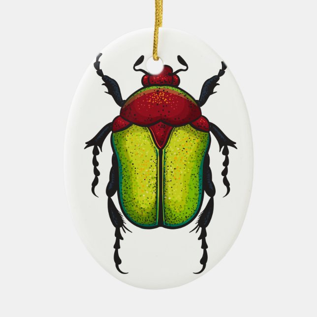 Flower beetle ceramic ornament (Front)