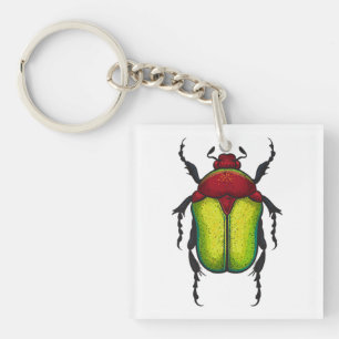 Flower beetle key ring