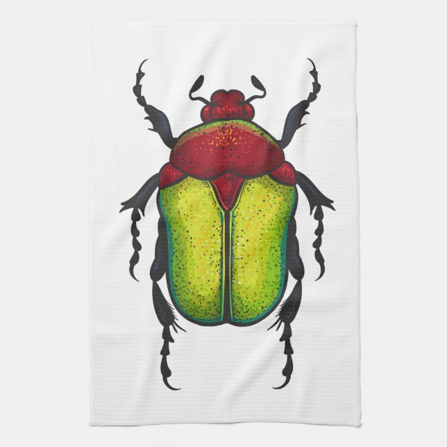 Flower beetle tea towel (Vertical)