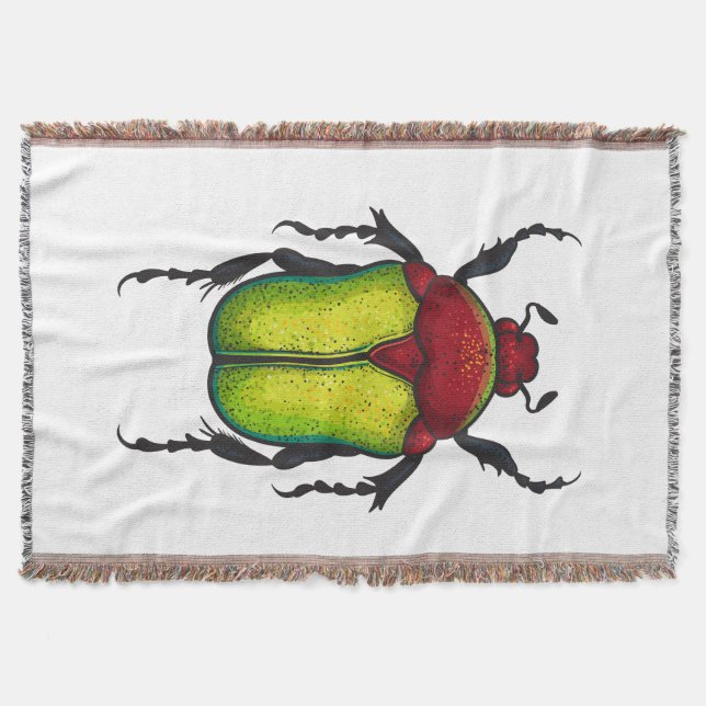 Flower beetle throw blanket (Front)