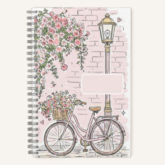 Flower bicycle notebook
