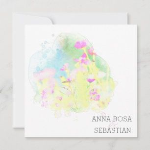 *~* Flower Bird AR12 PHOTO RSVP + QR Wedding Invitation