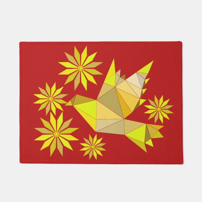FLOWER BIRD CREATIVE ART GIFT DOORMAT (Front)