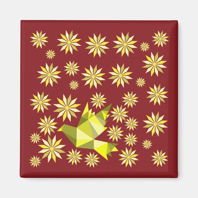FLOWER BIRD CREATIVE ART GIFT MAGNET (Front)