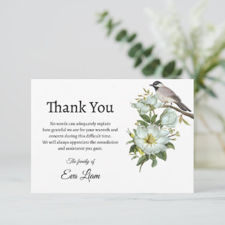 Flower&Bird Funeral thank you card