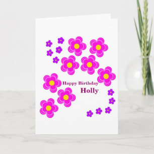 Flower Birthday card, personalise for her Card