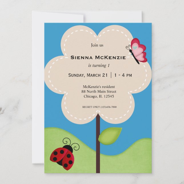 Flower birthday invitation (Front)