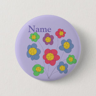 flower blast - badge/button 6 cm round badge