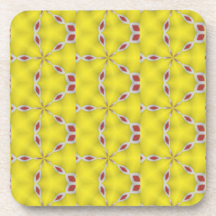 Flower blast on yellow coaster