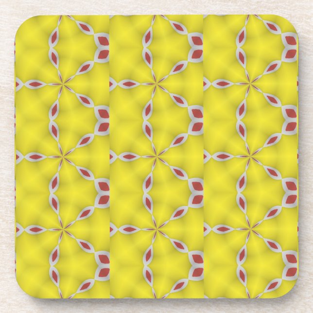 Flower blast on yellow coaster (Front)