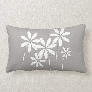 Flower Bliss on Grey Lumbar Cushion