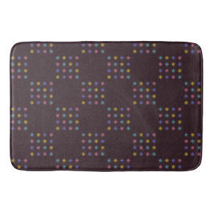 Flower Blocks Pattern Bath Mat