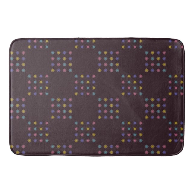 Flower Blocks Pattern Bath Mat  (Front)