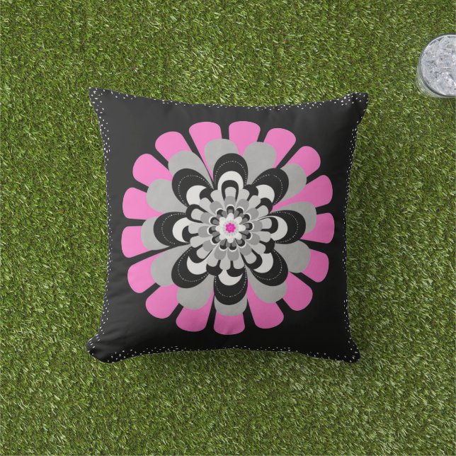 Flower Bloom Blush Outdoor Cushion (Grass)