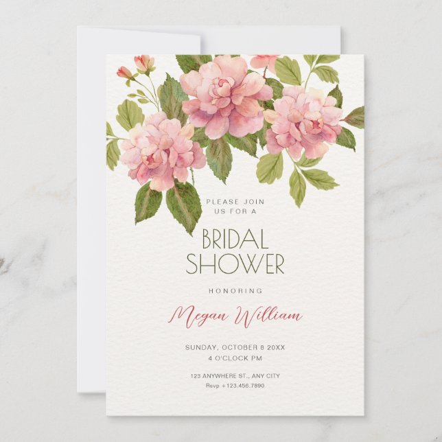 Flower bloom bridal shower invitation (Front)