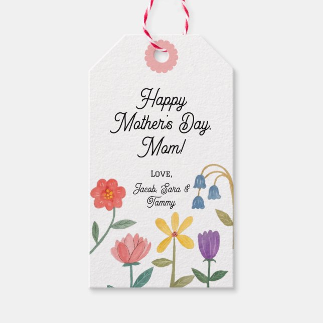 Flower Bloom Mother's Day Gift Tags (Front)