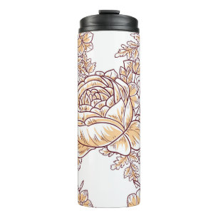 Flower blossom. Abstract elegance seamless pattern Thermal Tumbler