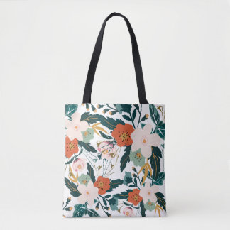 Flower Blossom Bouquet Computer Art White Tote Bag