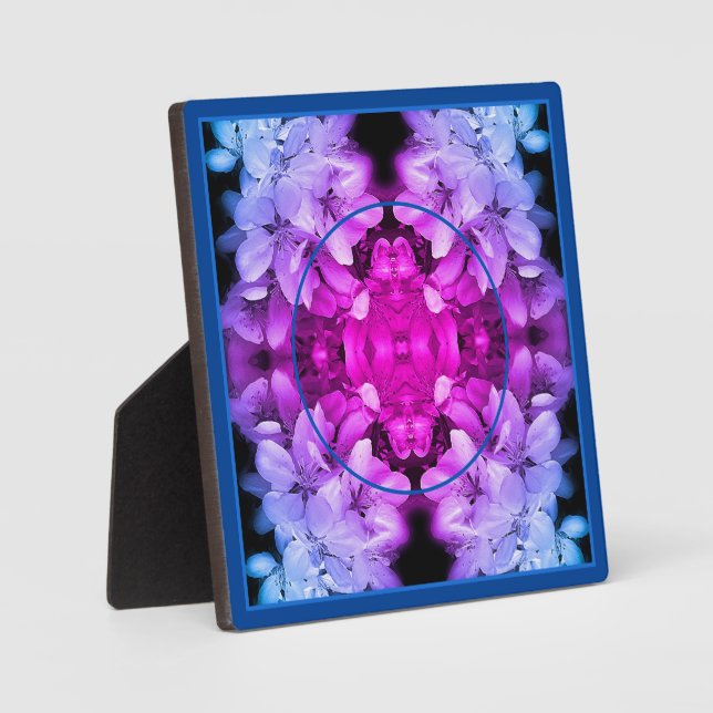 Flower Blossoms Abstract Tinted Add Your Own Photo Plaque (Front)