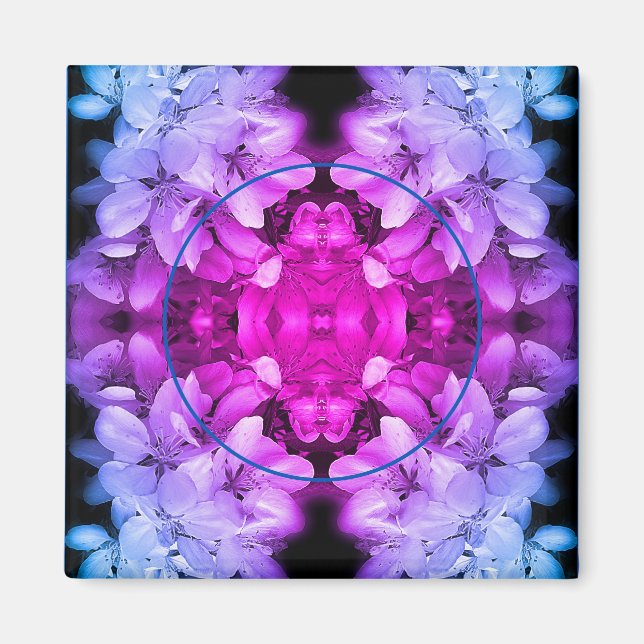 Flower Blossoms Abstract Tinted Add Your Photo Magnet (Front)