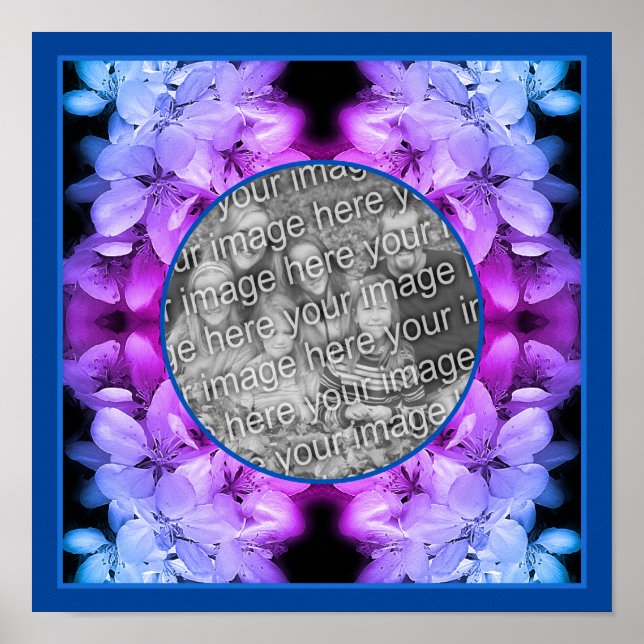 Flower Blossoms Abstract Tinted Add Your Photo Poster (Front)