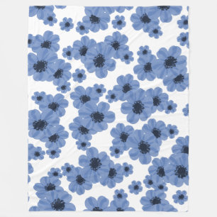 Flower Blue 60x80 Fleece Blanket