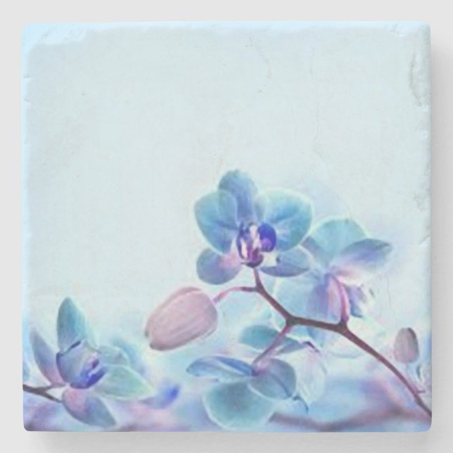 Flower  blue coaster (Front)