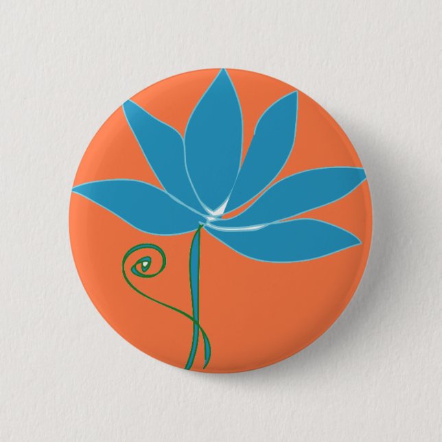 Flower - Blue Lotus 6 Cm Round Badge (Front)