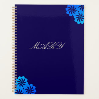 Flower Blue Personalised Planner