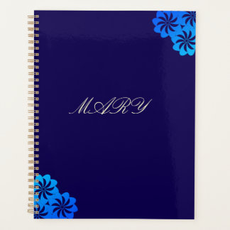 Flower Blue Personalised Planner