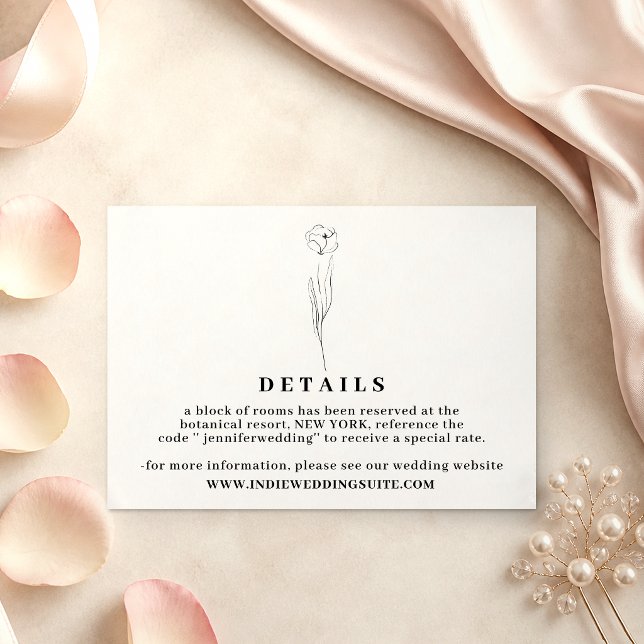 Flower Boho Clear wedding Details botanical Invitation (Creator Uploaded)
