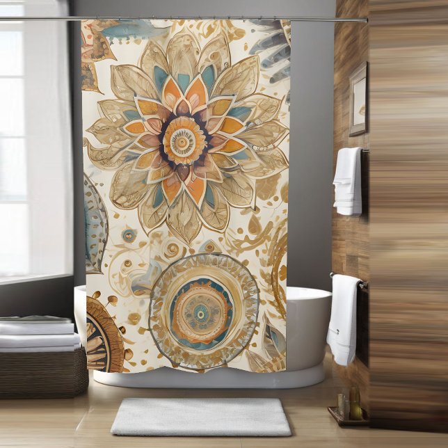 Flower Boho Shower Curtain (Creator Uploaded)