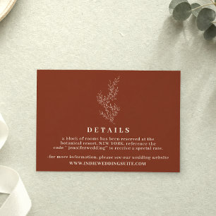 Flower Boho Terracotta wedding Details burnt Invitation