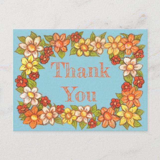 Flower Border~Thank You Card (Front)