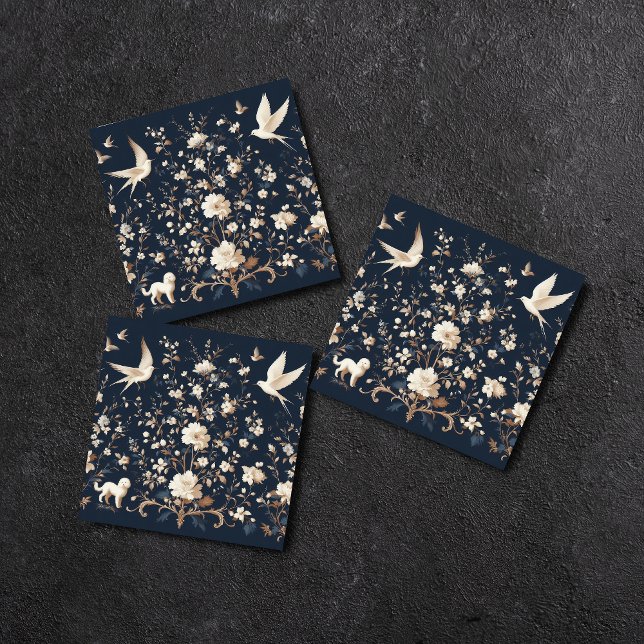 flower botanical blue ceramic tile (Creator Uploaded)