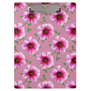 Flower Botanical Garden Pattern Pink on any Colour Clipboard